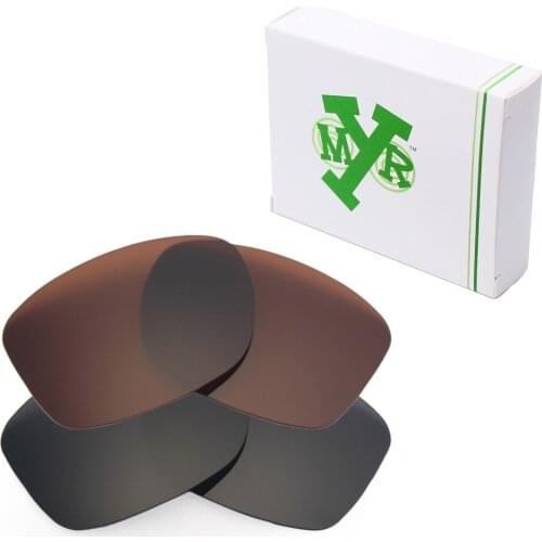 2 Pairs Mryok POLARIZED Replacement Lenses for-Oakley Jupiter Squared Sunglasses Stealth Black & Bronze Brown