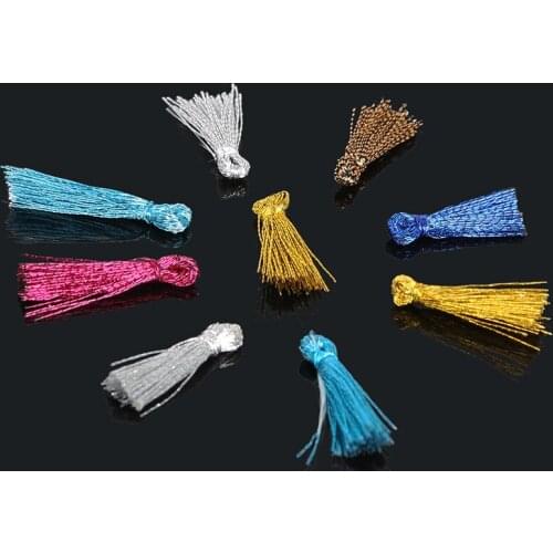 20/10pcs Gold Silver Color Tassel Charm Pendant Length 15/20/25mm Tassels For DIY Jewelry Earring Making Supplies Material
