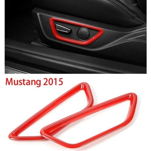 2X Red Seat Adjustment Button Decoration Ring Cover Trim for Ford Mustang 2015