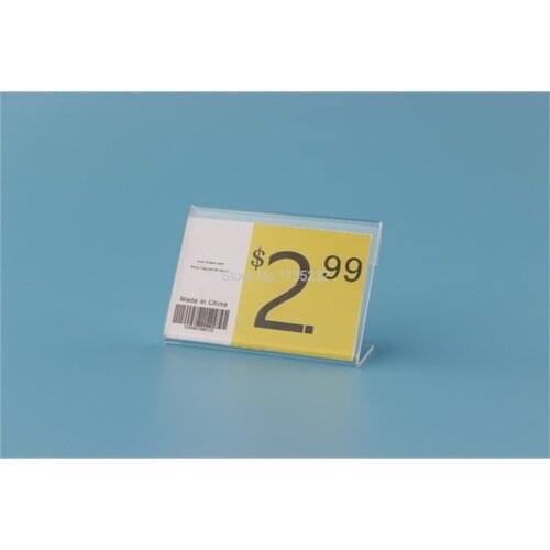 4*6CM 200 pcs L label holder acrylic label price tag display frame stand price tag sleeve sign label holder case label frame