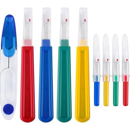 9/4Pc Sewing Seam Ripper Thread Seam Remover Stitch Unpicker Thread Cutter Tool with Trimming Scissors DIY Quilting Sewing Tools