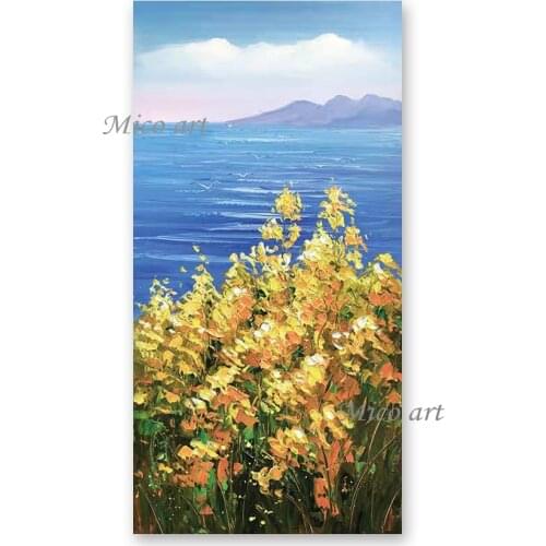 Unframed Abstract Knife Flower Oil Painting Textured Canvas Wall Art Modern Acrylic Hanging Pictures For Living Room Decoration