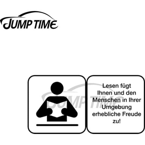 JumpTime 13 x 3.3cm For Warnung Deutsch Lesen Freude Personality Scratch-Proof Decal Windows Scratch-Proof RV Car Stickers