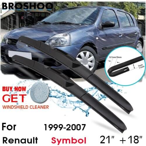 Car Wiper Blade Front Window Windscreen Windshield Wipers Blades J hook Auto Accessories For Renault Symbol 21"+18" 1999-2007