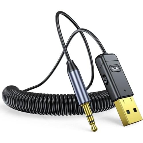 Bluetooth 5.0 Adapter 3.5Mm Aux Bluetooth Receiver Transmitter Audio Cable Wireless Handsfree Adapter For Car Speaker
