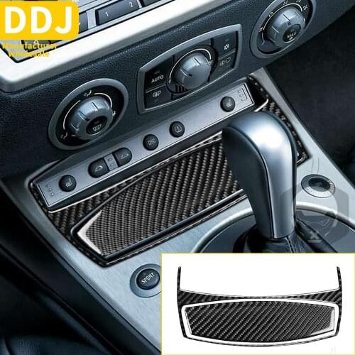 Center Gear Shift Panel Ashtray Box Door Cover Surround Carbon Fiber Stickers For Bmw Z4 E85 E86 2003-2008 Roadster Z Series
