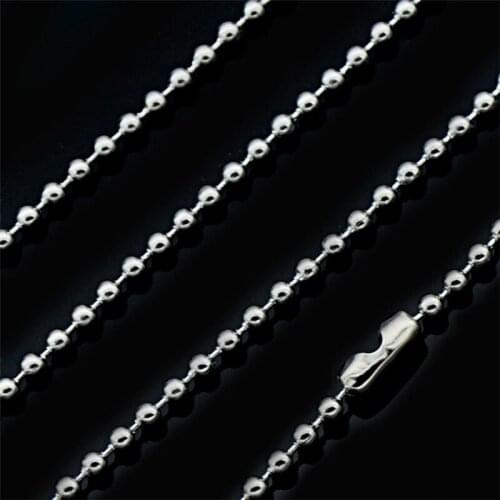 10Pcs wholesale Width 3mm 316L stainless steel silver color necklace ball beads chain pendants men women Jewelry Accessories