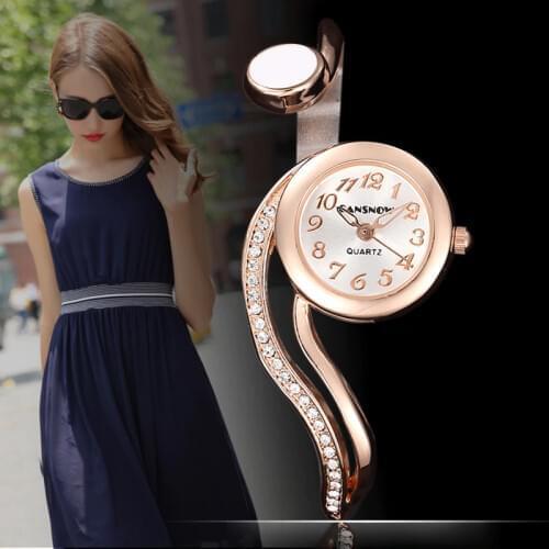 Relogio Feminino Fashion Rose Gold Womens Bangle Bracelet Watches Luxury Stainless Steel Rhinestone Ladies Jewelry Watch Clock