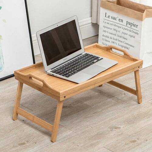 Wooden Tray Multifunctional Folding Computer Desk Folding Stand Picnic Table Bed Tray Portable Desk Bed Tray Home Supplies