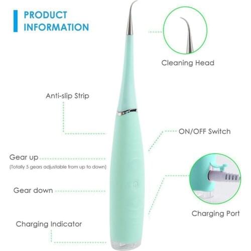 Electric Tooth Cleaner Vibrition Sonic Dental Scaler Tooth Calculus Remover Tooth Tartar Removal Tool Oral Hygiene Dentist Tool