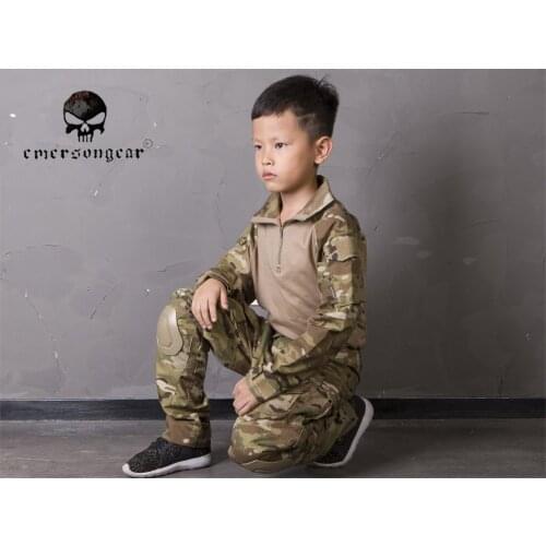 Emersongear Combat Uniform For 6Y-14Y Children Suit Kids bdu Military Tactical Multicam EM6895