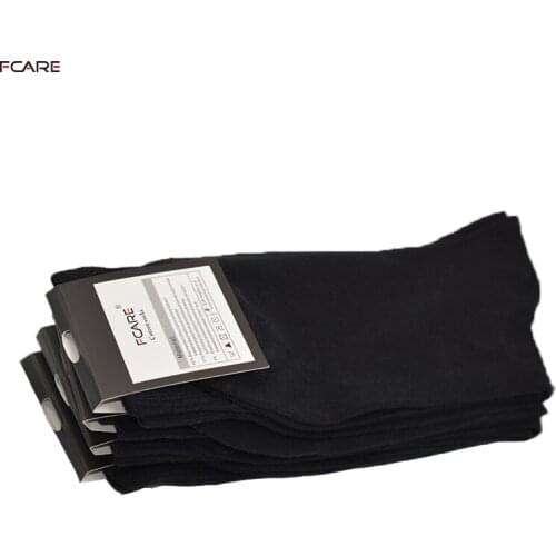 Fcare 10PCS=5 pairs long leg black combed cotton calze uomo lunghe chaussette homme business dress 43, 44, 45, 46 crew socks