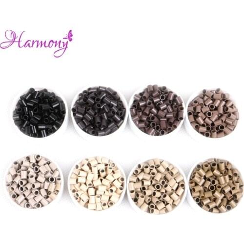 Harmony Plus Hair 1000pcs/bottle 3.6x2.9x4.5mm Straight copper micro tubes Non flared micro rings links for I tip hair