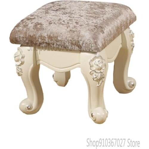 European style coffee table stool shoe replacement stool soft seat fabric low stool living room small square stool clearance