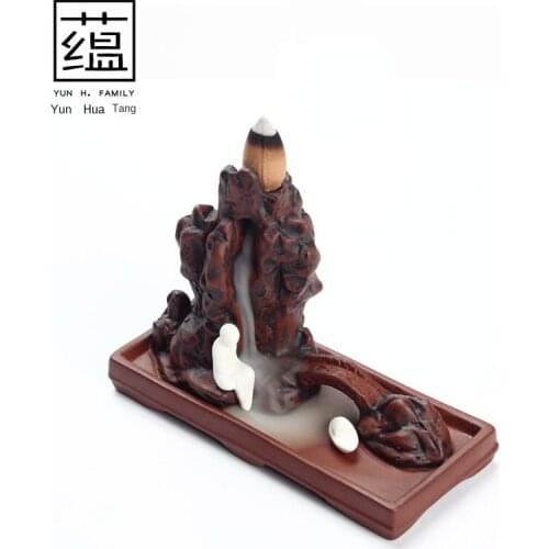 Purple Sand Backflow Incense Burner Paradise TeaSet Tea Ceremony Zero with Kodo Ornaments Incense Holder Backflow Incense Burner