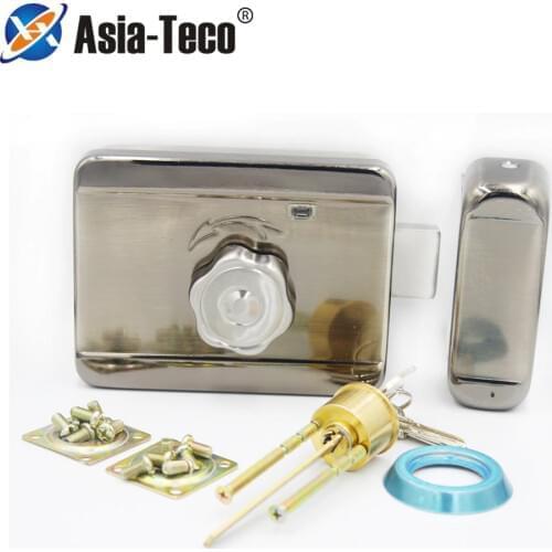 DC12V Metal Electric lock gate lock Access Control system Electronic integrated Door Rim lock suitable for iron door wooden door