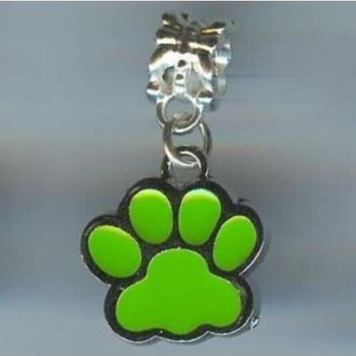 Fashion Dangle Charm Tibetan Silver Enamel cat / dog paw Pendant With Macroporous Beads Connector Accessories Jewelry q25