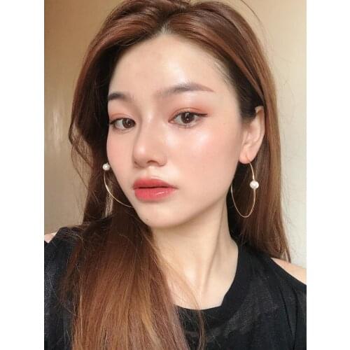 New Big Circle Hoop Earrings for Women Pearl earring Female Hiphop Brincos Party Jewelry Girl Gift Hot sale 2020