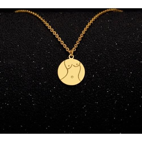 Round Coin necklaces & pendants for Women Geometric Carved Charms Layered Necklaces Body Necklaces Statement Jewelry Collars