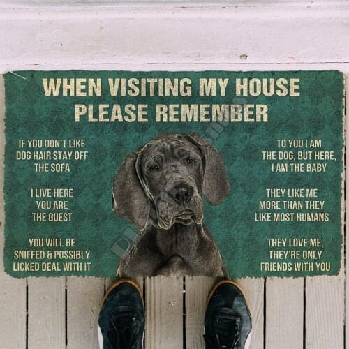 Please Remember Great Dane House Rules Custom Doormat Indoor Doormat Non Slip Door Floor Mats Decor Porch Doormat