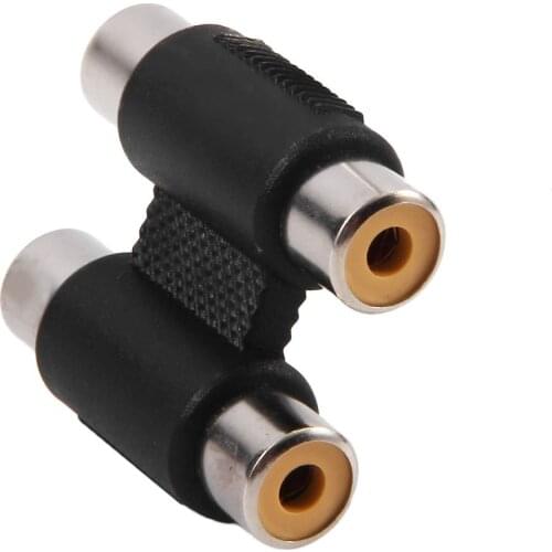 Professional 2RCA Female to 2RCA Female Audio Connector Adapter AV Audio Video Plug Audio Connector Adapter
