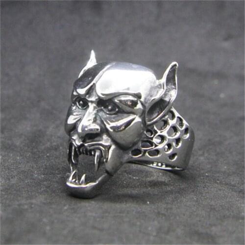 Rany&Roy Newest Hollow Out Skull Ring 316L Stainless Steel Jewelry Fashion Punk Style Ghost Skull Ring
