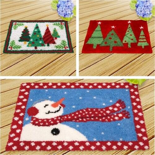 Smyrna Christmas Embroidery Carpet Mat Kits Latch Hook Rug Kits Foamiran For Needlework Santa Claus decoration Handcraft DIY