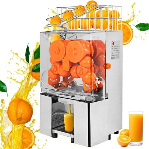 120W Orange Juice Machine Juicer Auto Feed Orange Commercial Juice Machine For Squeezing Orange Lemons Juice 20 Oranges/Min