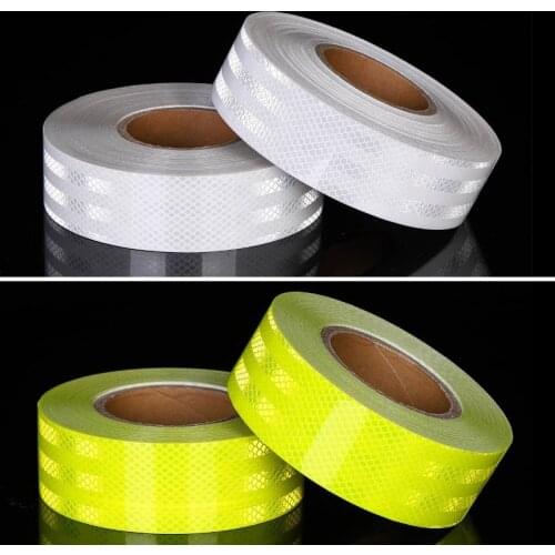 5cmx50m/Roll Reflective Tape Sticker Truck Self-adhesive PET Warning Conspicuity Tape for Barrier Trailer Manufacturer