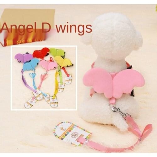 Dog Angel Pull Rope Dog Chain Walk Dog Rope Cute Cat Rope Small Dog Medium Teddy Cat Pet Products Dog Harness and Leash Set