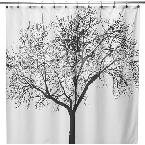 Black Tree Design Bathroom Waterproof Bath Shower Curtain cortinas para banheiro ducha / rideau de douche douchegordijn180*180