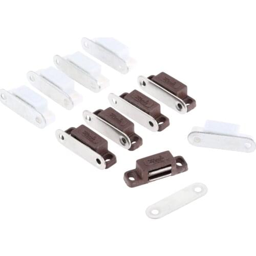 5 Pcs 27*10mm Magnetic Door Catches Kitchen Cupboard Wardrobe Cabinet Latch Catch with Screws Furniture Hardware White/Brown