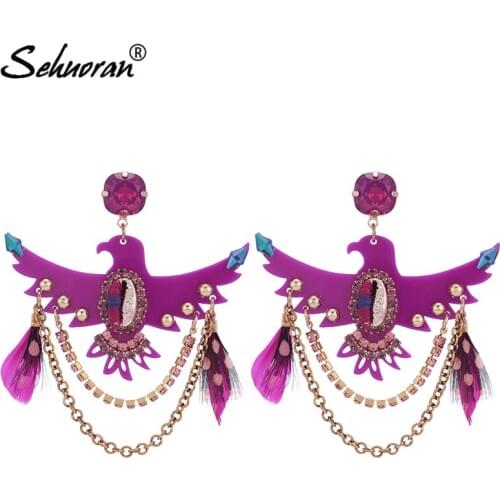 Sehuoran Pendientes Mujer Moda 2018 Tassel Earring Resin Eagle Woman Earrings Boho Earrings Brincos Oorbellen New Woman EAR