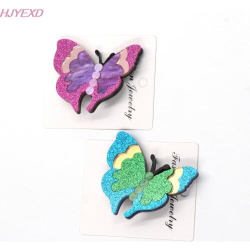 1piece) Butterfly Brooch (Safe Pin) Gift For Mom Glitter Acrylic Butterfly Brooch