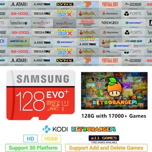 2020 New 17000+ Games 128G RETRORANGEPI Retropie SD Card Arcade KODI HDMI DIY Kit Multi Emulators Open Source