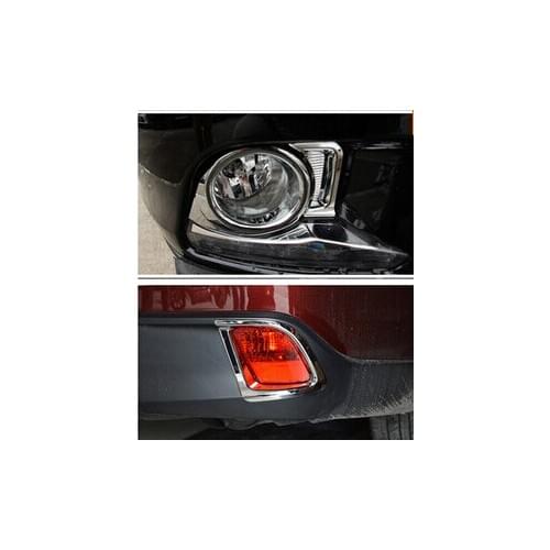 Car 4pcs ABS Front+ Rear Tail Fog Light Lamp Cover For Toyota Highlander 2015 2016 4 pcs