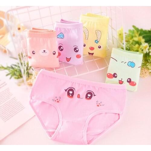 4 Pcs/lot Kids Girls Briefs Fashion Cotton Panties Children Underwear Princess Triangle Underpants Soft Comfortable