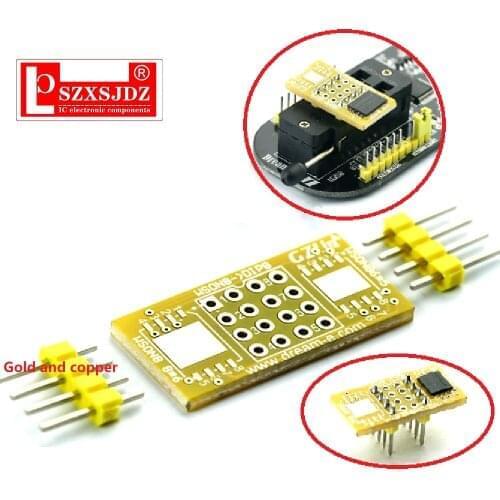 Adaptador programador de wson8 para dip8, placa adaptadora qfn8/dfn8 para dip8 e wson8/mlf8 para dip8, 1 peça soquete