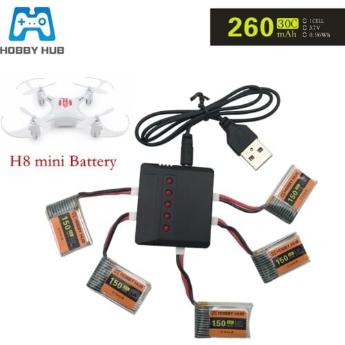 Battery For H8 Mini 3.7V 260mAh Lipo Battery with Charger for Eachine H8 For H8 RC Quadcopter drone part H8Mini