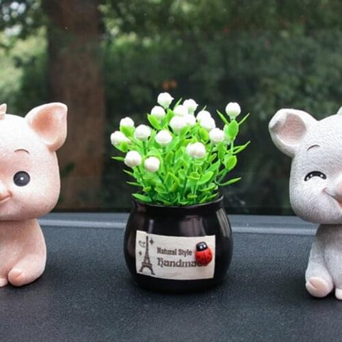 Car Ornaments Resin Artificial Flowers Car-styling Auto Interior Decorations Potted Plants Dashboard Decor