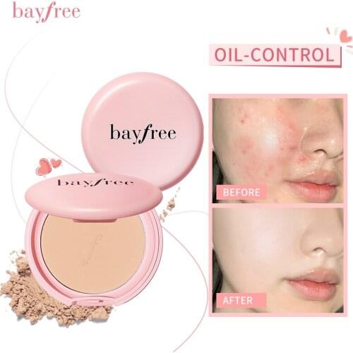 Bayfree Flawless Finish Setting Powder Foundation Vegan Matte Waterproof Full Coverage Pressed Powder With Puff Makeup