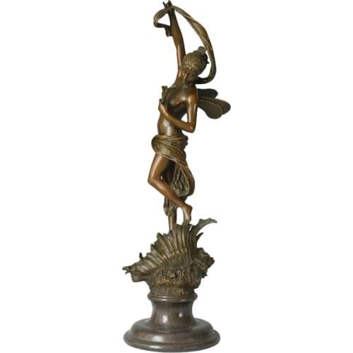 Large Conch Goddess Statue Sculpture Hot Cast Bronze Antique Art Upscale Home Office Decoration Big