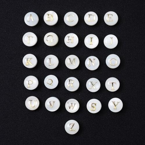 8mm Shell Beads A-Z Letter Conch Round Spacer Beads for Jewelry Making DIY Bracelet Necklace Handmade Craft Accessories