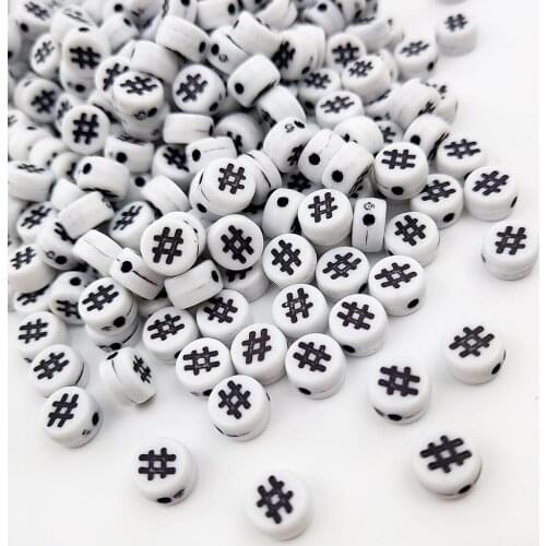 100pcs/7mm Multicolor Round Letter Number Beads DIY Hole Acrylic Bead Spacer Beads for Necklace Bracelet Fashion Jewelry Making