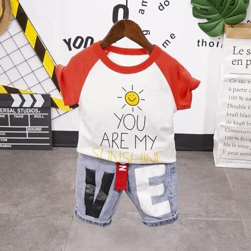 Baby Cotton Cartoon Sets Leisure Sports Toddler Kids Girls Boys Summer Clothes Size 2-7Year Children Clothing Set for 2-7years