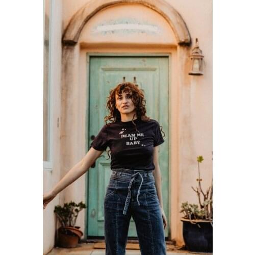 BEAM ME UP, BABY CREW t-shirt women funny fashion 100% Cotton grunge quote vintage aesthetic hipster cute unisex tee top tshirts