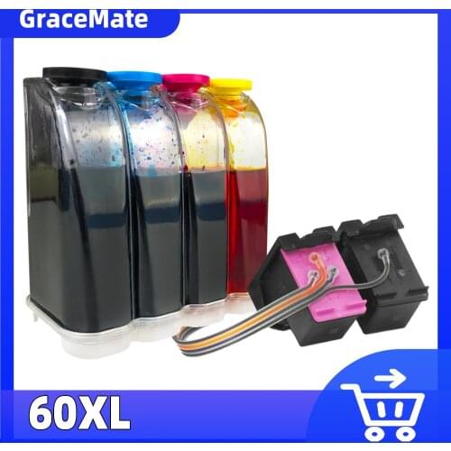 GraceMate 60 CISS Bulk Ink Replacement for Hp 60 for F2480 F2420 F4480 F4580 F4280 D2660 D2530 D2560 C4640 C4680 Printer