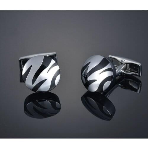 Circular Water ripple stripe Enamel Cufflinks business simple square French Cufflinks mens shirt Cufflinks