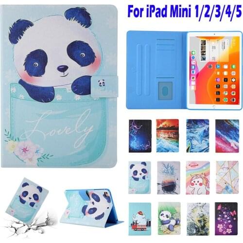 Mini 1/2/3 Cover For iPad Mini 4 Mini 5 Shell Protective PU Leather Stand Flip Magnet Smart Soft Funda Case Anti-Dust For Apple