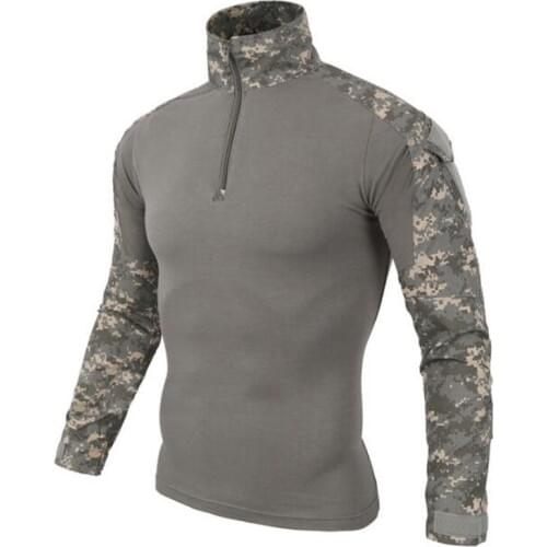 Man US Army Tactical Military Uniform Airsoft Frog Camouflage Combat Shirts Rapid Assault Long Sleeve Shirt Battle Strike 5xl